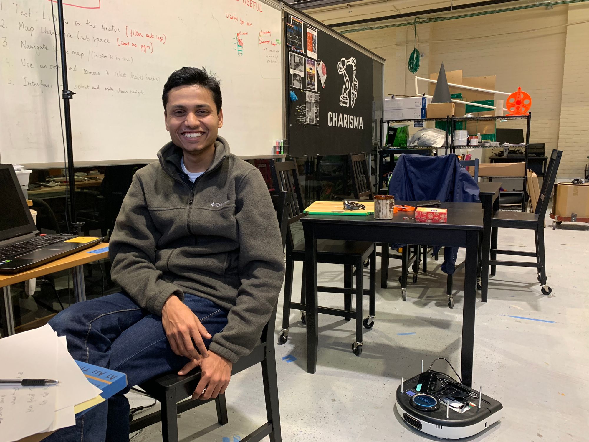 Picture of me in CHARISMA Lab after a successful work session!
